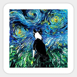 Boston Terrier Starry Night Sticker